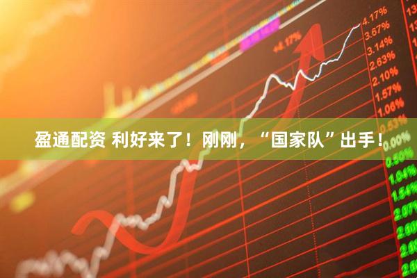 盈通配资 利好来了！刚刚，“国家队”出手！