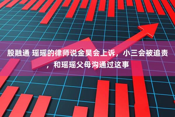 股融通 瑶瑶的律师说金昊会上诉，小三会被追责，和瑶瑶父母沟通过这事