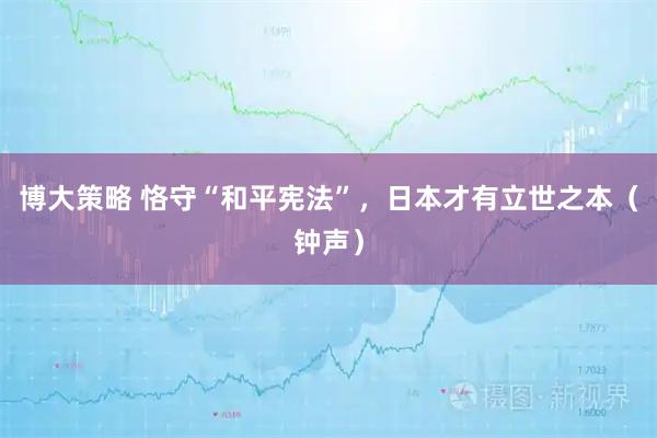博大策略 恪守“和平宪法”，日本才有立世之本（钟声）